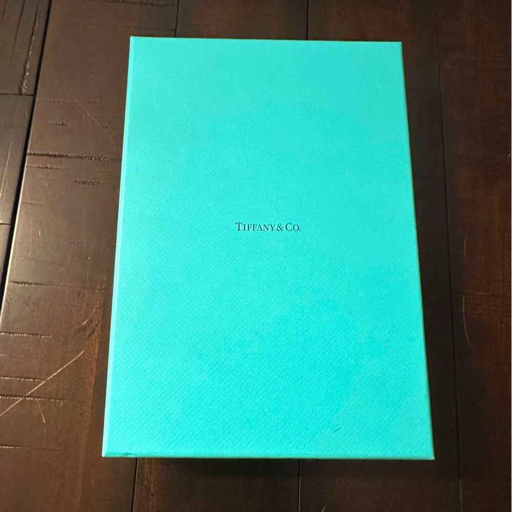 Tiffany & Co Gift Box (7x10) with vegan leather necklace holder.